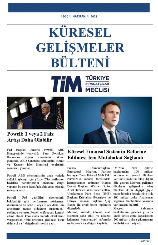 16-30 Haziran 2023 Bülteni 